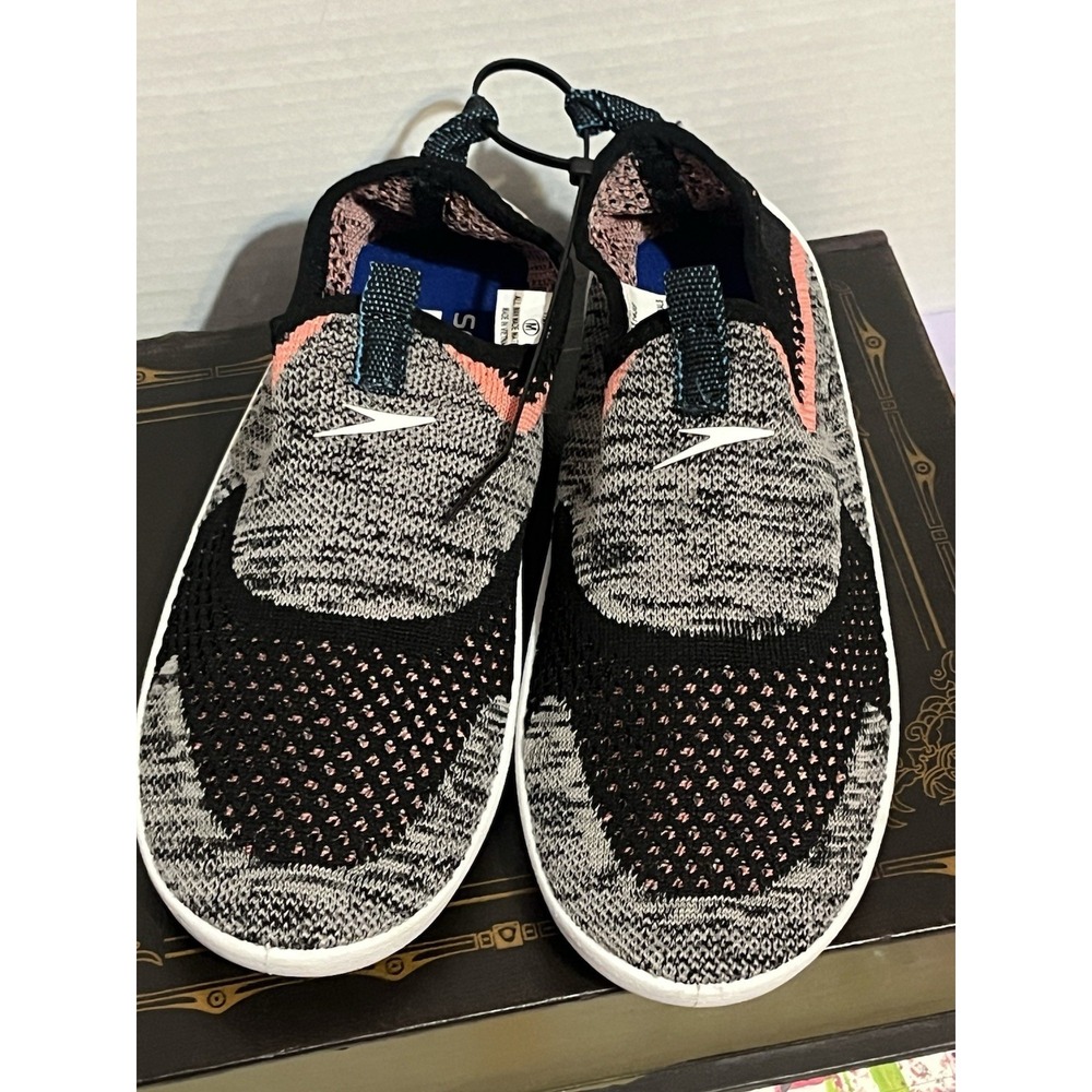 Girls SPEEDO Surf Strider‎ Water Shoes Size M (2-3) Heather Gray/Pink